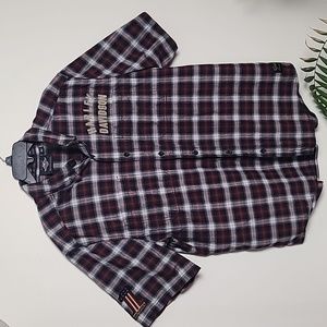 Harley-Davidson Mens short sleeve Button Down Shirt XL Harley Davidson #1 flag